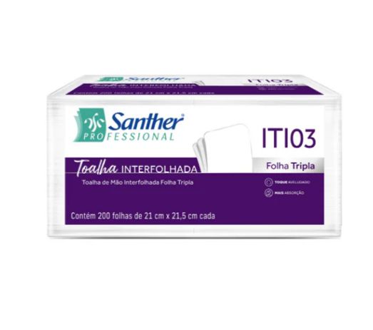 Papel Toalha Interfolhado Folha Tripla Santher